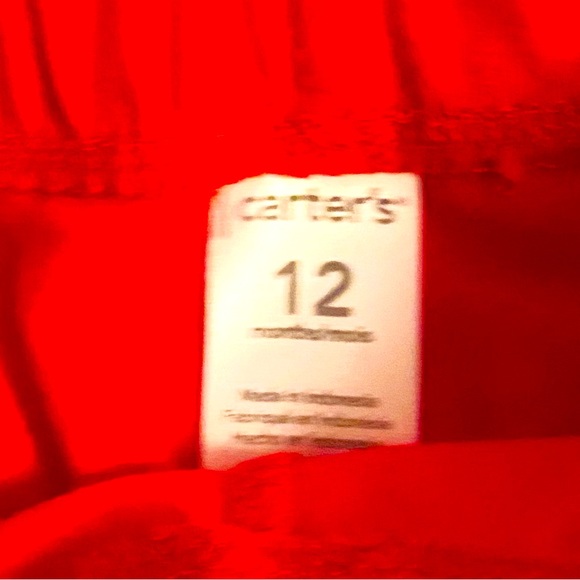 Carter’s Size 12 month red elastic waist pants and Floral Shirt EUC - Picture 8 of 9